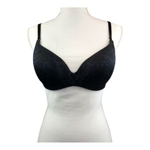 Victoria's Secret Angels Padded Lace Bra in Black Size 34C Adjustable
